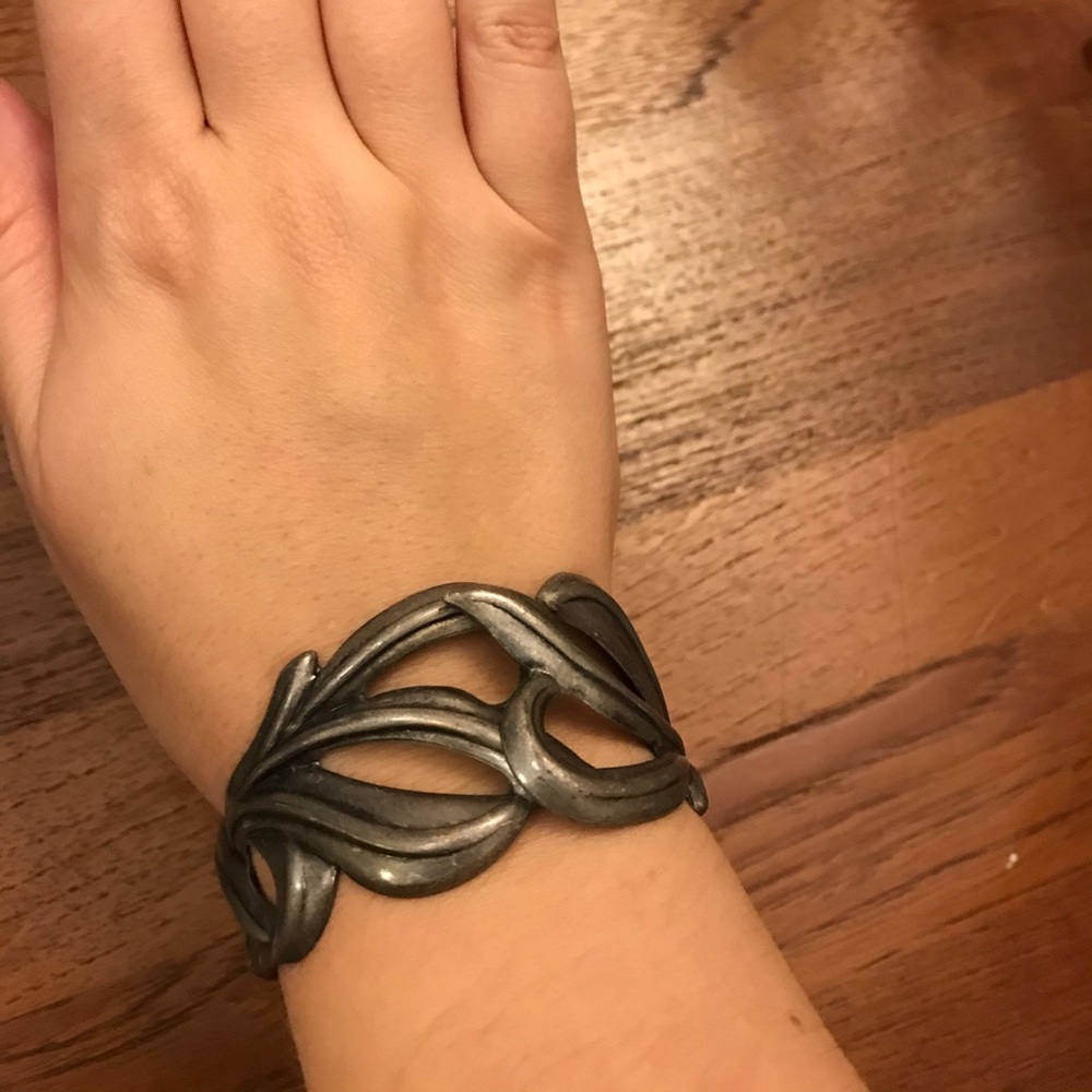 Dark silver cuff bracelet